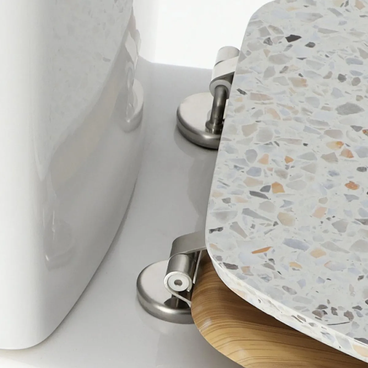 TENDANCE Abattant WC 18 pouces façon Terrazzo Blanc