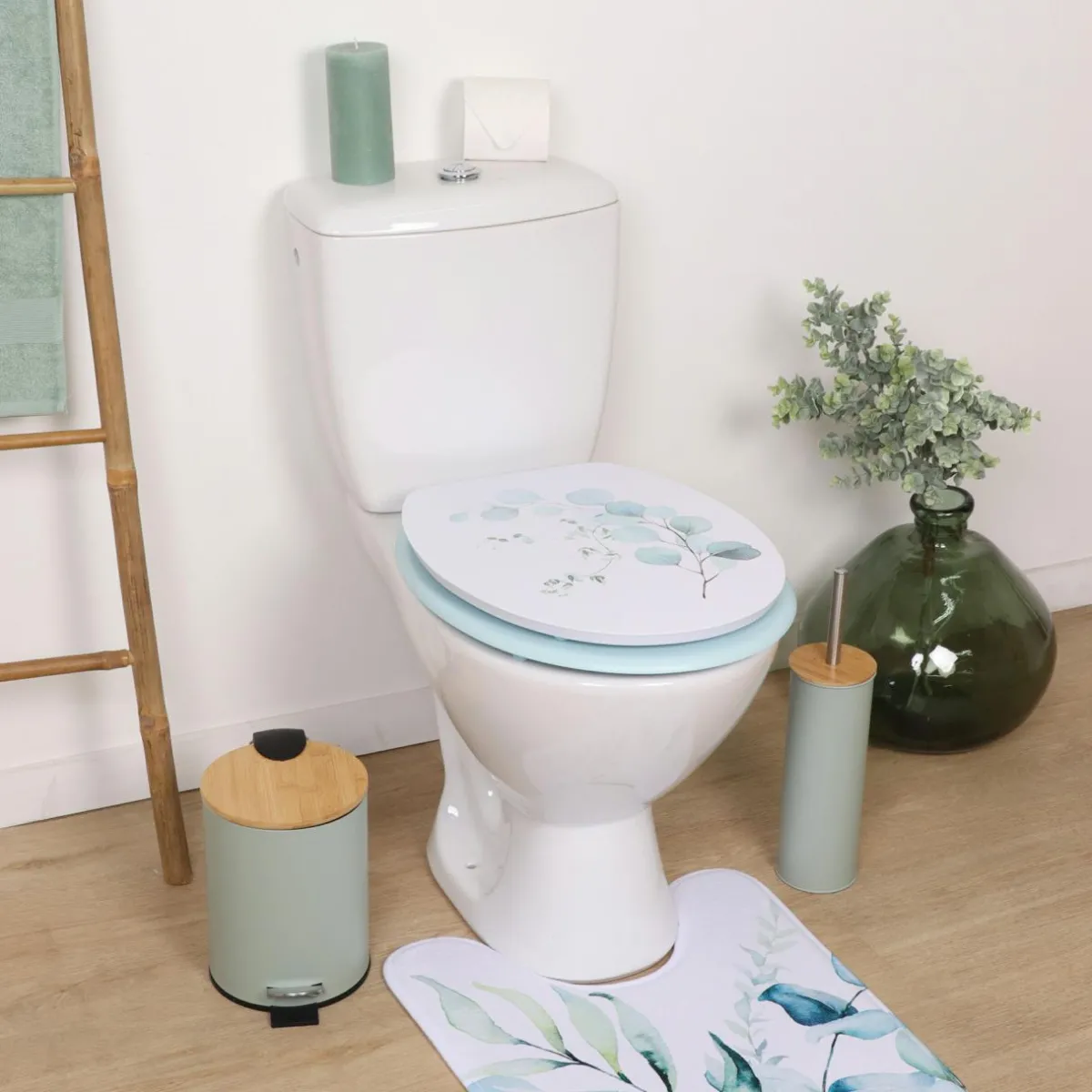 TENDANCE Abattant WC 18 pouces MDF Aquarelle Bleu Sale