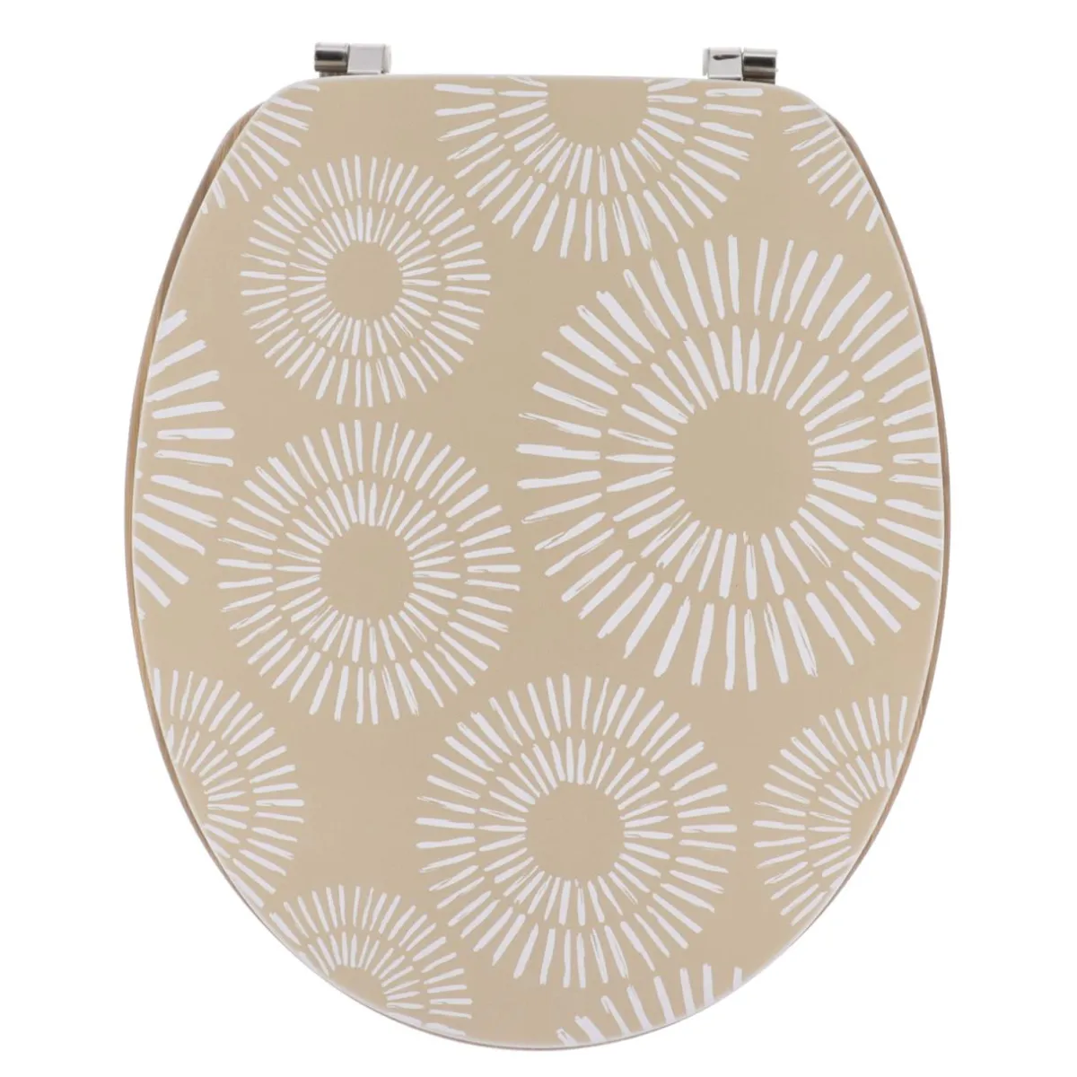 TENDANCE Abattant WC 18 pouces MDF Ethnic Spirals Beige Best