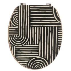TENDANCE Abattant WC 18 pouces MDF Ethnic Vibes Noir Outlet