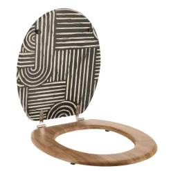 TENDANCE Abattant WC 18 pouces MDF Ethnic Vibes Noir Outlet