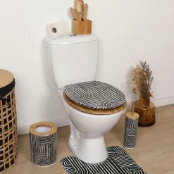 TENDANCE Abattant WC 18 pouces MDF Ethnic Vibes Noir Outlet