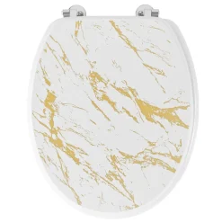 douceur d'intu017drieur Abattant WC 18 pouces MDF effet marbre Aquamarbre Blanc Clearance