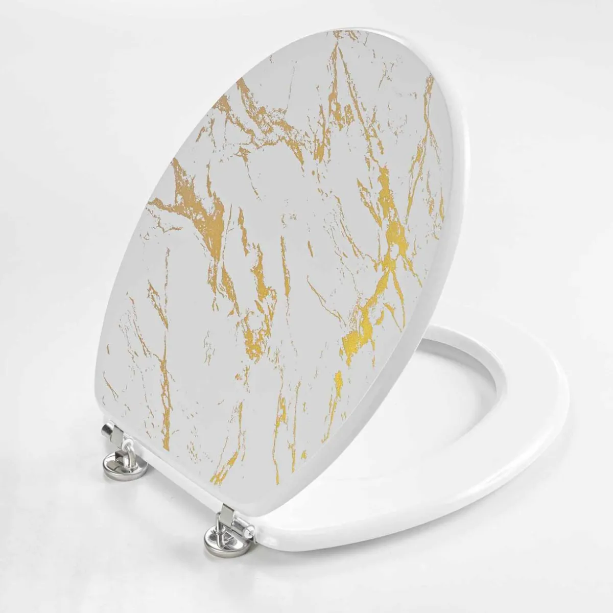 douceur d'intu017drieur Abattant WC 18 pouces MDF effet marbre Aquamarbre Blanc Clearance