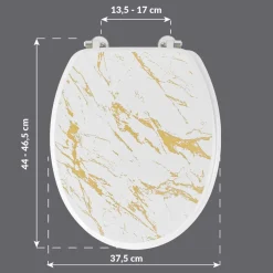 douceur d'intu017drieur Abattant WC 18 pouces MDF effet marbre Aquamarbre Blanc Clearance