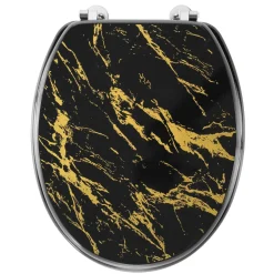 douceur d'intu017drieur Abattant WC 18 pouces MDF effet marbre Aquamarbre Noir Sale