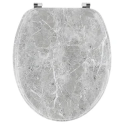 TENDANCE Abattant WC 18 pouces MDF Façon Marbre Gris Best