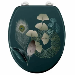 douceur d'intu017drieur Abattant WC bois (37 x 46 cm) Ginkoblue Bleu Sale