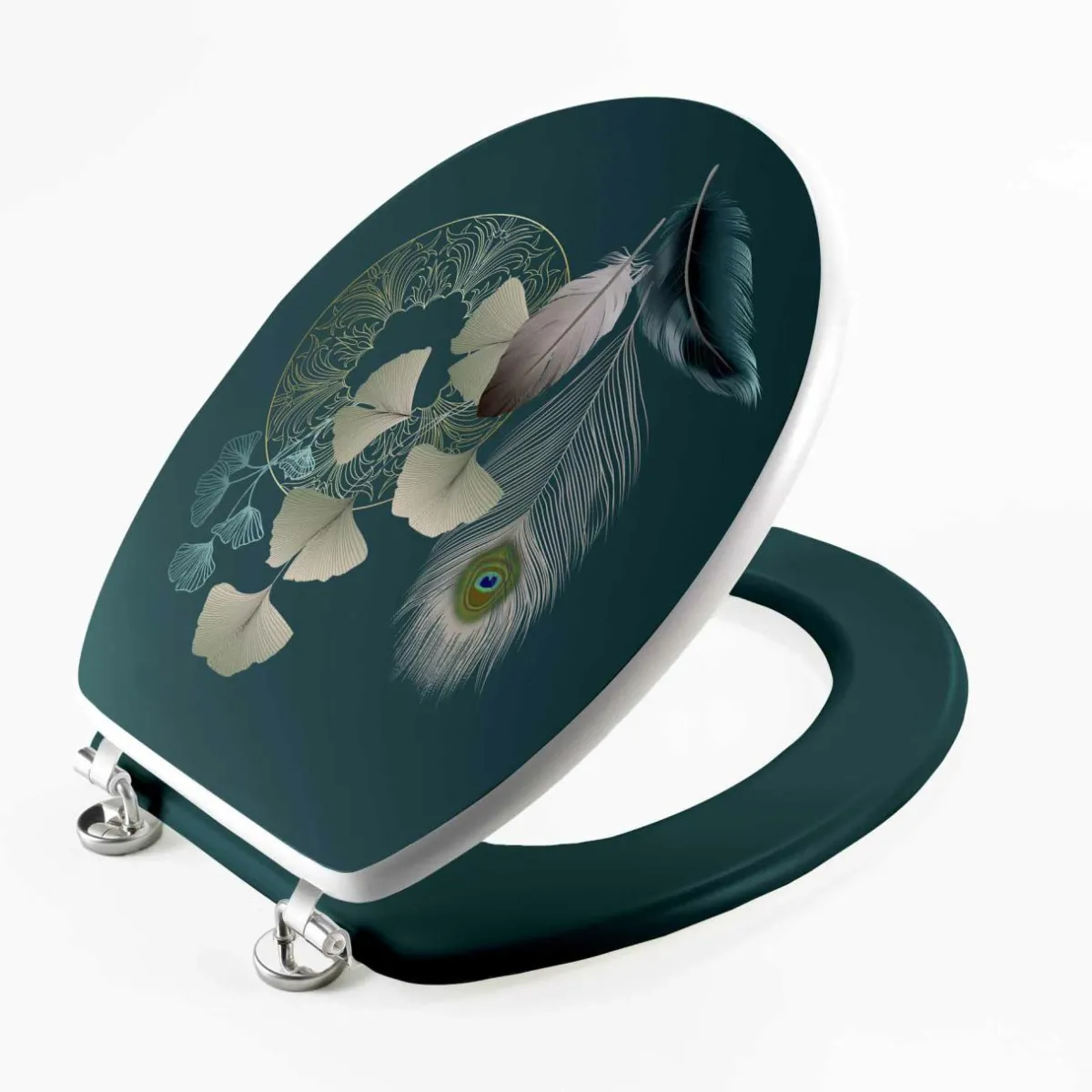 douceur d'intu017drieur Abattant WC bois (37 x 46 cm) Ginkoblue Bleu Sale