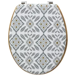 ATMOSPHERA Abattant WC bois (36 x 42,5 cm) Hapache Multicolore Blanc Clearance