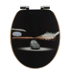 TENDANCE Abattant WC frein de chute 18 pouces MDF Plenitude Noir Best