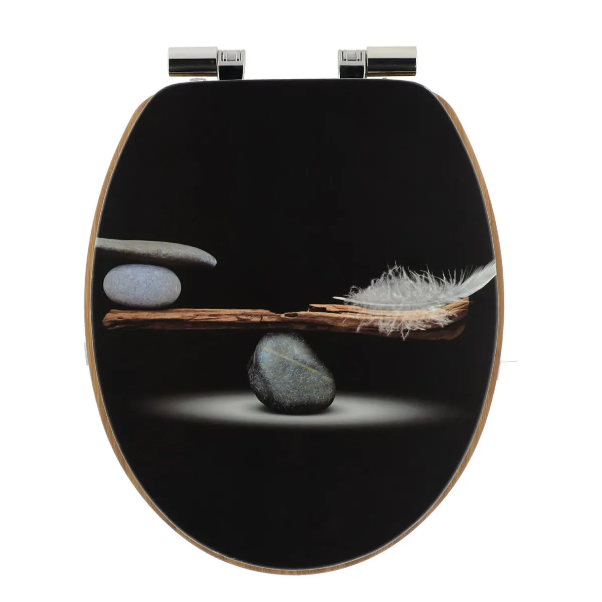 TENDANCE Abattant WC frein de chute 18 pouces MDF Plenitude Noir Best