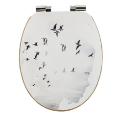 TENDANCE Abattant WC frein de chute 18 pouces MDF Envole Blanc Sale