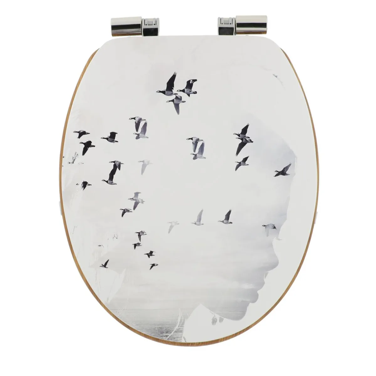TENDANCE Abattant WC frein de chute 18 pouces MDF Envole Blanc Sale