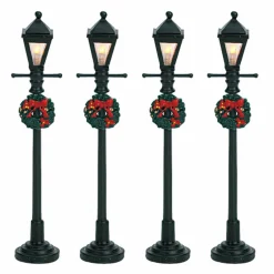 LEMAX Accessoire (H10 cm) Lot de 4 réverbères lumineux à piles Discount