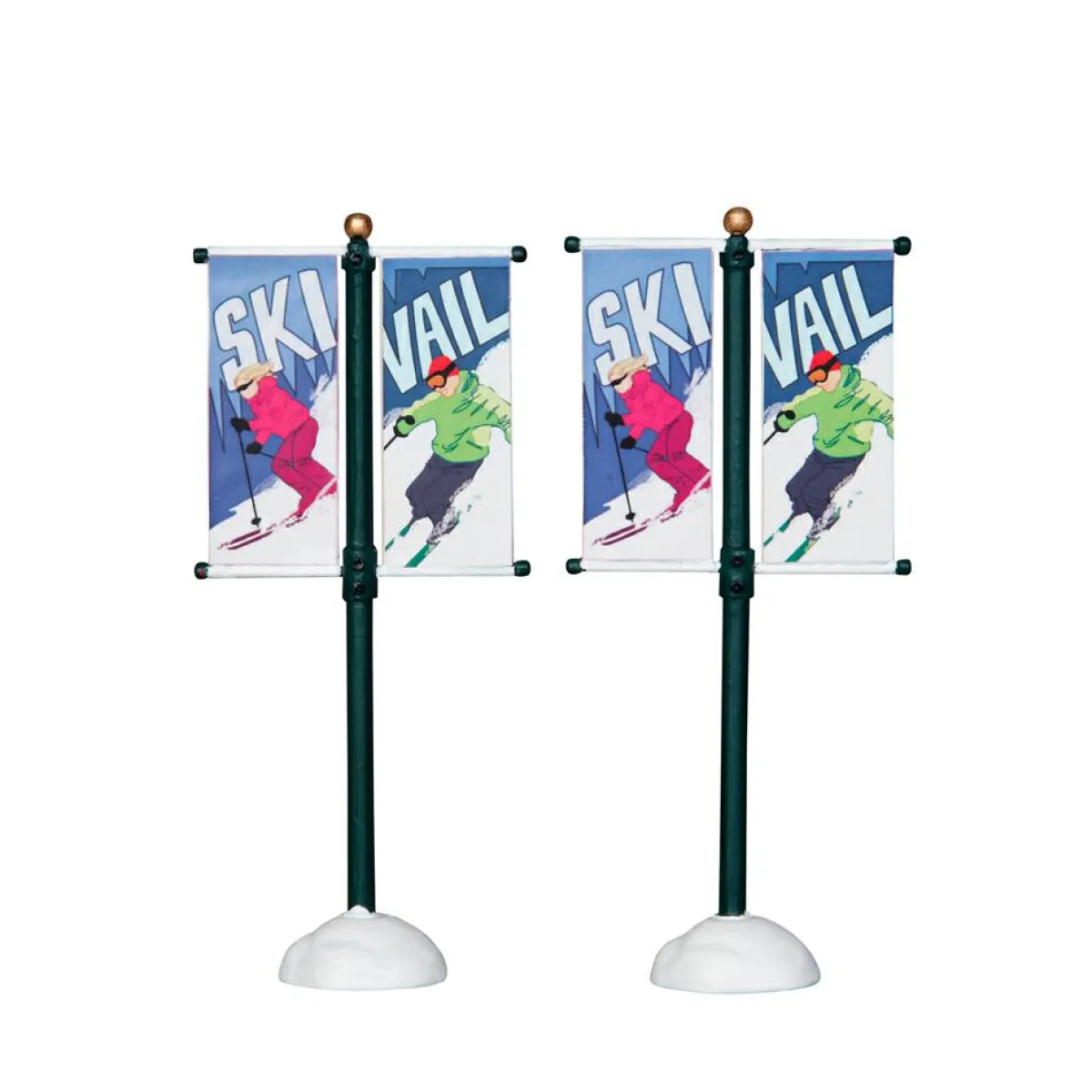 LEMAX Accessoire (H10 cm) Lot de 2 poteaux avec bannières Ski Vail Clearance