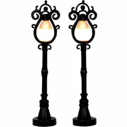 LEMAX Accessoire (H10 cm) Lot de 2 lampadaires Parisien à piles Discount