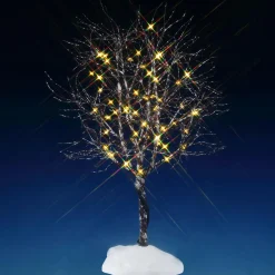 LEMAX Accessoire lumineux (H24 cm) Arbre Noyer blanc doré Clearance