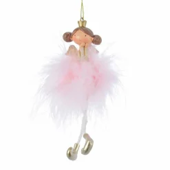 KAEMINGK Ange à suspendre (H14 cm) Danseuse Rose Best