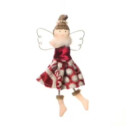 KAEMINGK Ange de Noël à suspendre (H17 cm) Agathe Bordeaux New