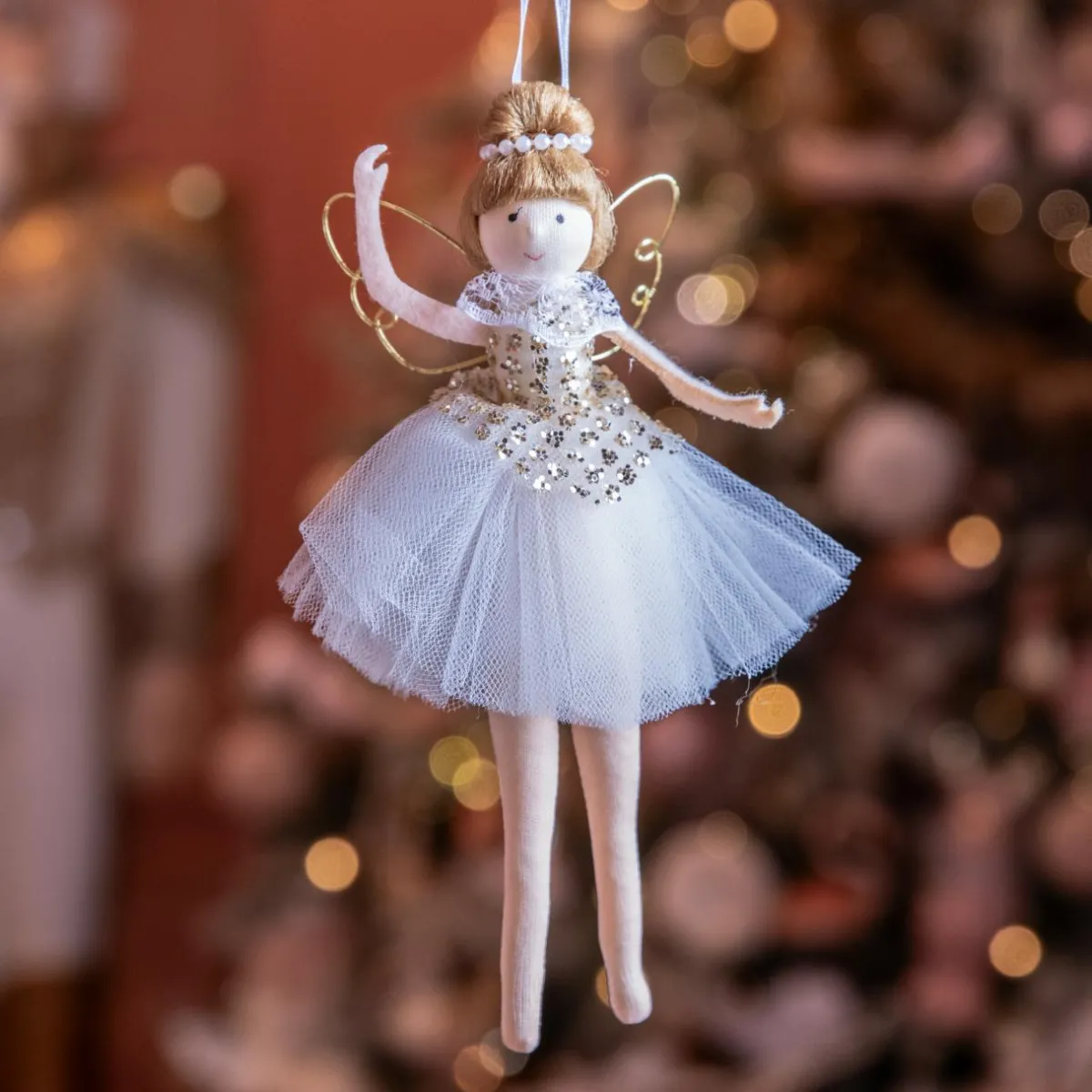 KAEMINGK Ange de Noël à suspendre (H20 cm) Danseuse ballerine Dée Or Outlet