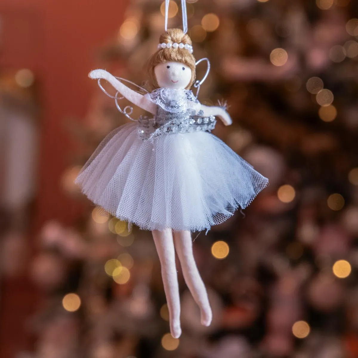 KAEMINGK Ange de Noël à suspendre (H20 cm) Danseuse ballerine Argent Clearance