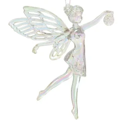 KAEMINGK Ange de Noël à suspendre (H11 cm) Féerie irisé Transparent New