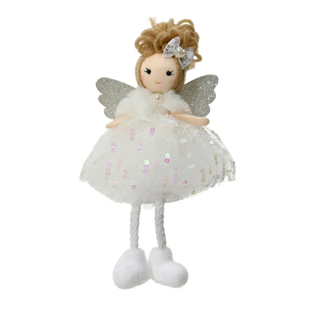 KAEMINGK Ange de Noël (H18 cm) Poupée conte de Fée he Blanc Hot