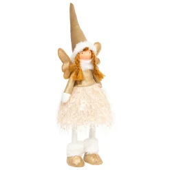 JJA Ange de Noël lumineux à piles (H48 cm) Fée clair de lune Dée Or Sale