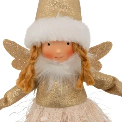 JJA Ange de Noël lumineux à piles (H32 cm) Fée clair de lune dée Or