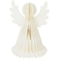 KOOPMAN Ange lumineux à piles 6 LED (H38 cm) Papier fermeture magnétique Blanc Hot