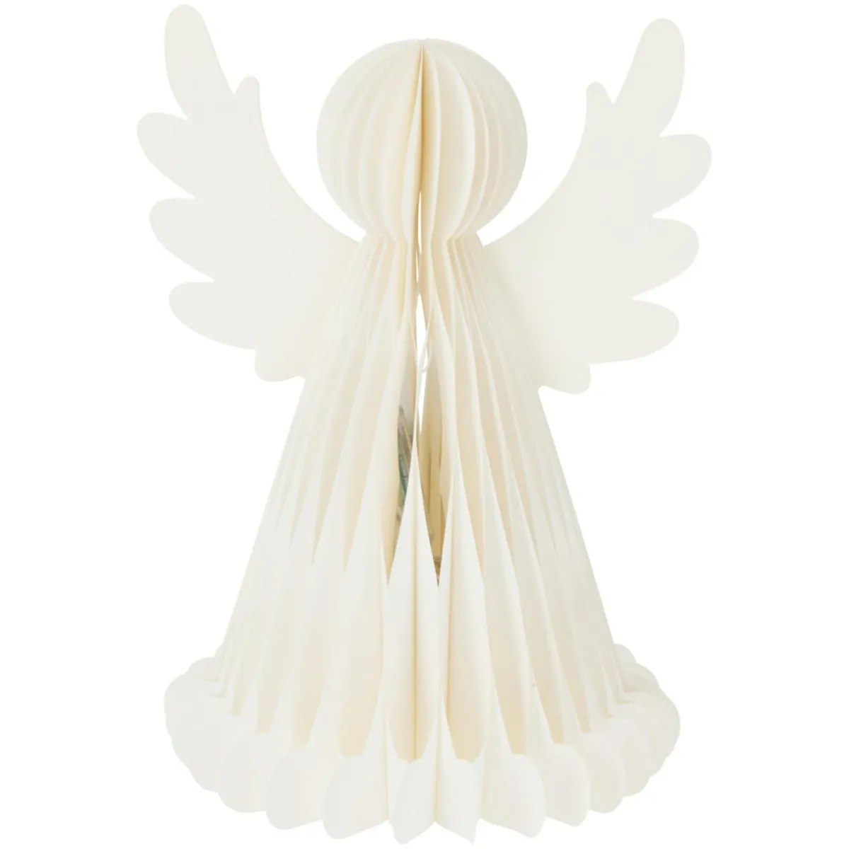 KOOPMAN Ange lumineux à piles 6 LED (H38 cm) Papier fermeture magnétique Blanc Hot