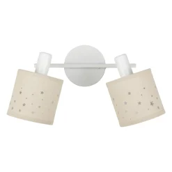 OSTARIA Applique murale 2 abat-jour orientables métal et lin (30 x 17 cm) Estrella Beige Best