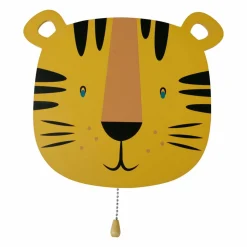 OSTARIA Applique murale enfant bois (25 x 24 cm) Tigre Orange New