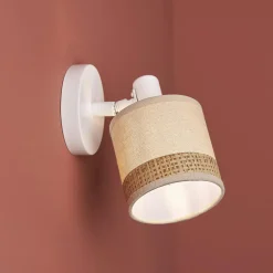 OSTARIA Applique murale orientable métal et rotin (10 x 17,5 cm) Bohemia Beige Hot