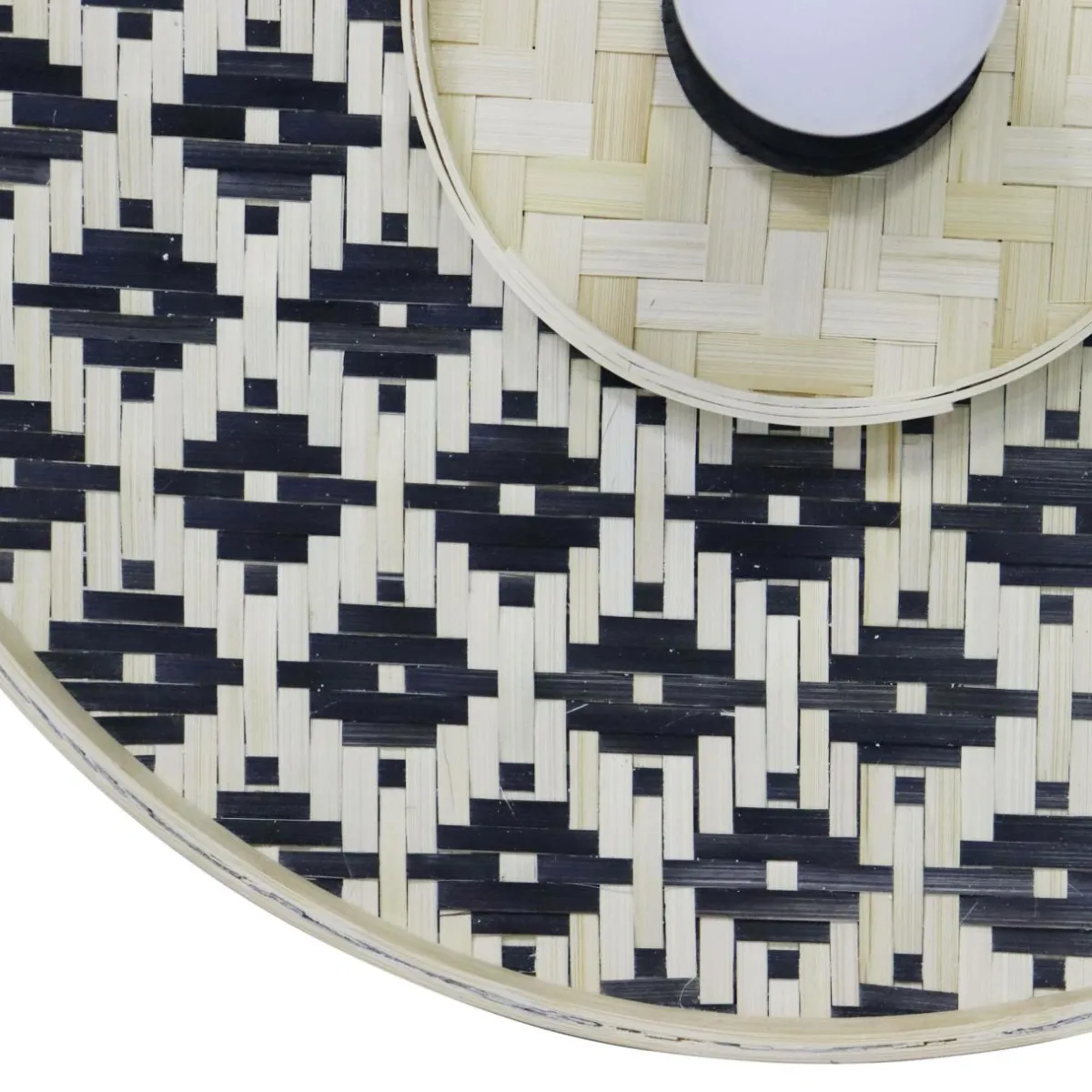EMINZA Applique murale ronde en bambou (D50 cm) Marioka et naturel Noir Sale