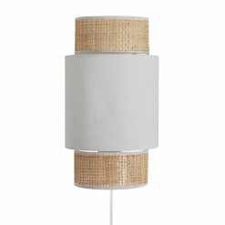OSTARIA Applique murale rotin (H33 cm) Gigogne he Blanc