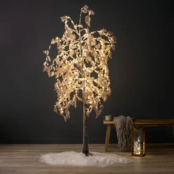 EMINZA Arbre lumineux 600 LED (H200 cm) Saule pleureur Fleur Blanc Blanc chaud Outlet