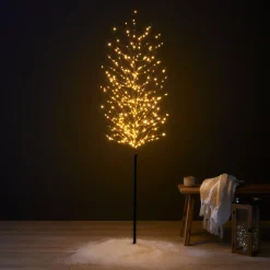 EMINZA Arbre lumineux 360 LED (H180 cm) Bouleau d'hiver Blanc Chaud doré