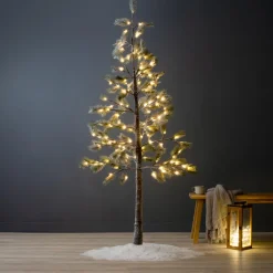 KAEMINGK Arbre lumineux 96 LED (H180 cm) Pin Clarius enneigé Blanc chaud Discount