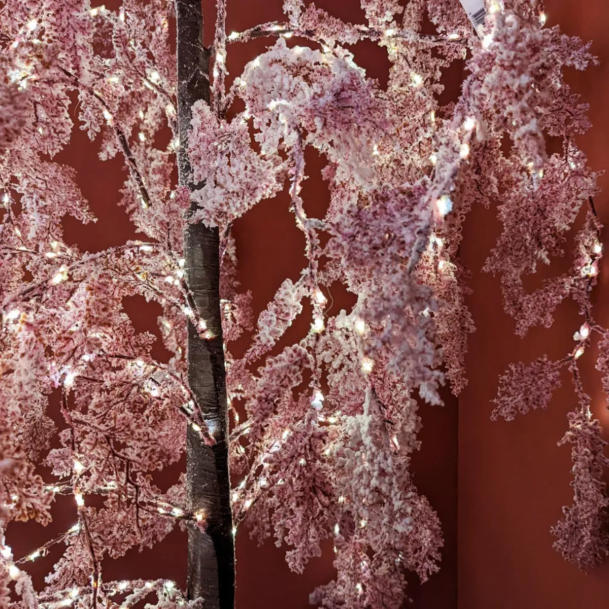 EMINZA Arbre lumineux 600 LED (H200 cm) Saule pleureur Fleur Rose Clearance