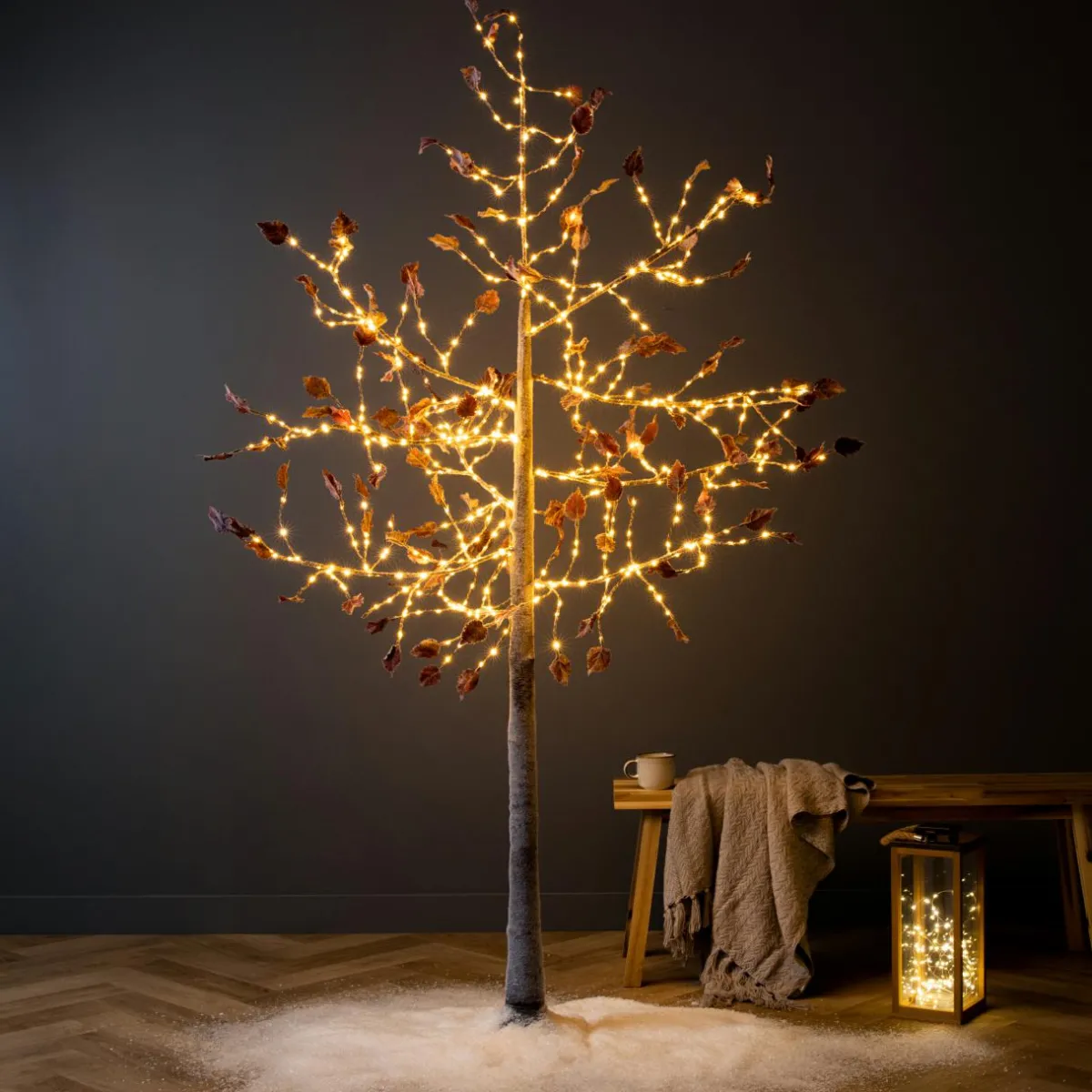 EMINZA Arbre lumineux 600 LED (H210 cm) Peuplier Elissa Blanc chaud Hot