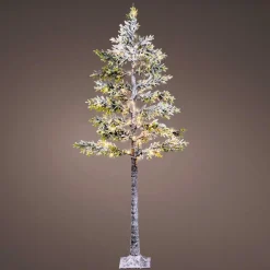 EMINZA Arbre lumineux 96 LED (H180 cm) Épicéa branches givrées Blanc chaud