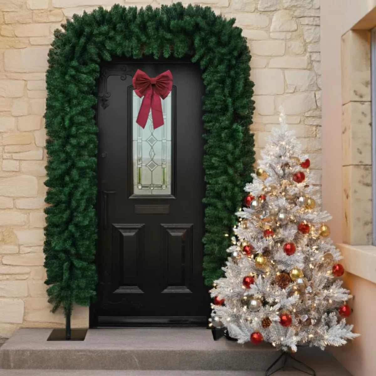EMINZA Arche décorative Géante (185 x H240 cm) Branches de sapins Sapin vert Outlet