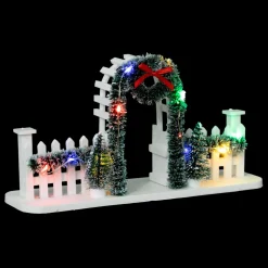 FEERIC LIGHTS Arche et clôture lumineuse à piles (H11 cm) pour aménager un village Hot