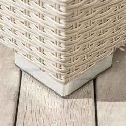 MOBELLIA Banquette en résine tressée 2 places Palma Gris et beige Tresse Gris - Beige Online