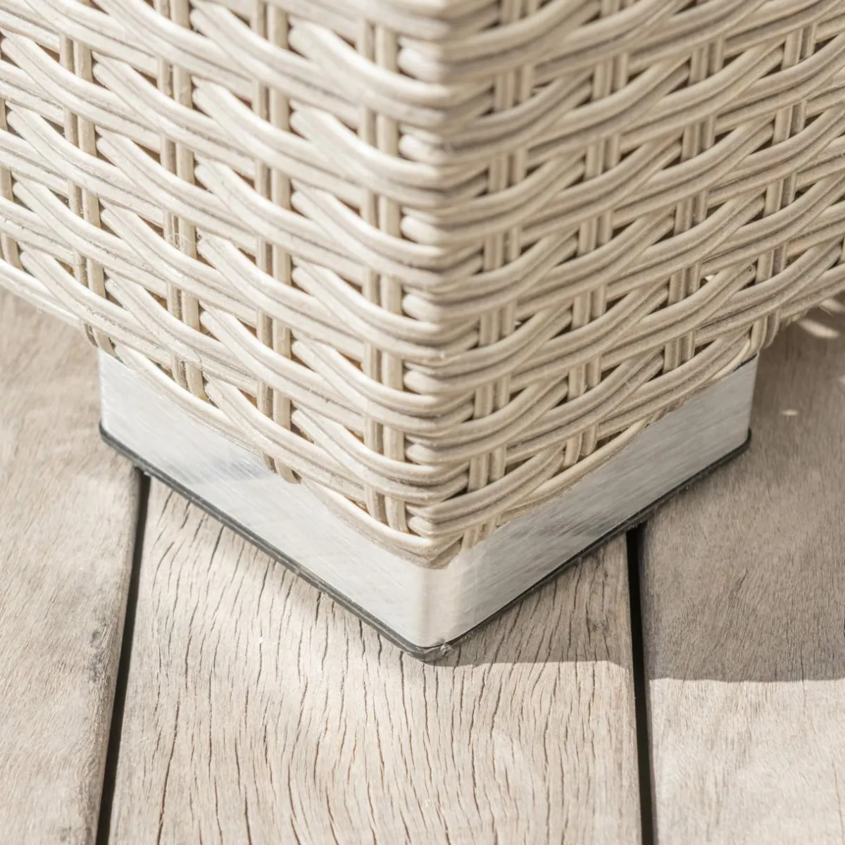 MOBELLIA Banquette en résine tressée 2 places Palma Gris et anthracite Tressé Gris - Anthracite