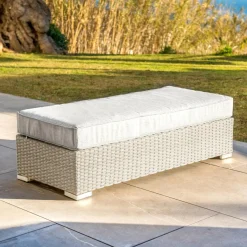MOBELLIA Banquette en résine tressée 2 places Palma Gris Tresse Gris - Gris Hot