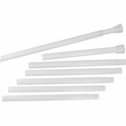 TENDANCE Barre de rideau de douche autobloquante (de 105 à 250 cm) Blanc New