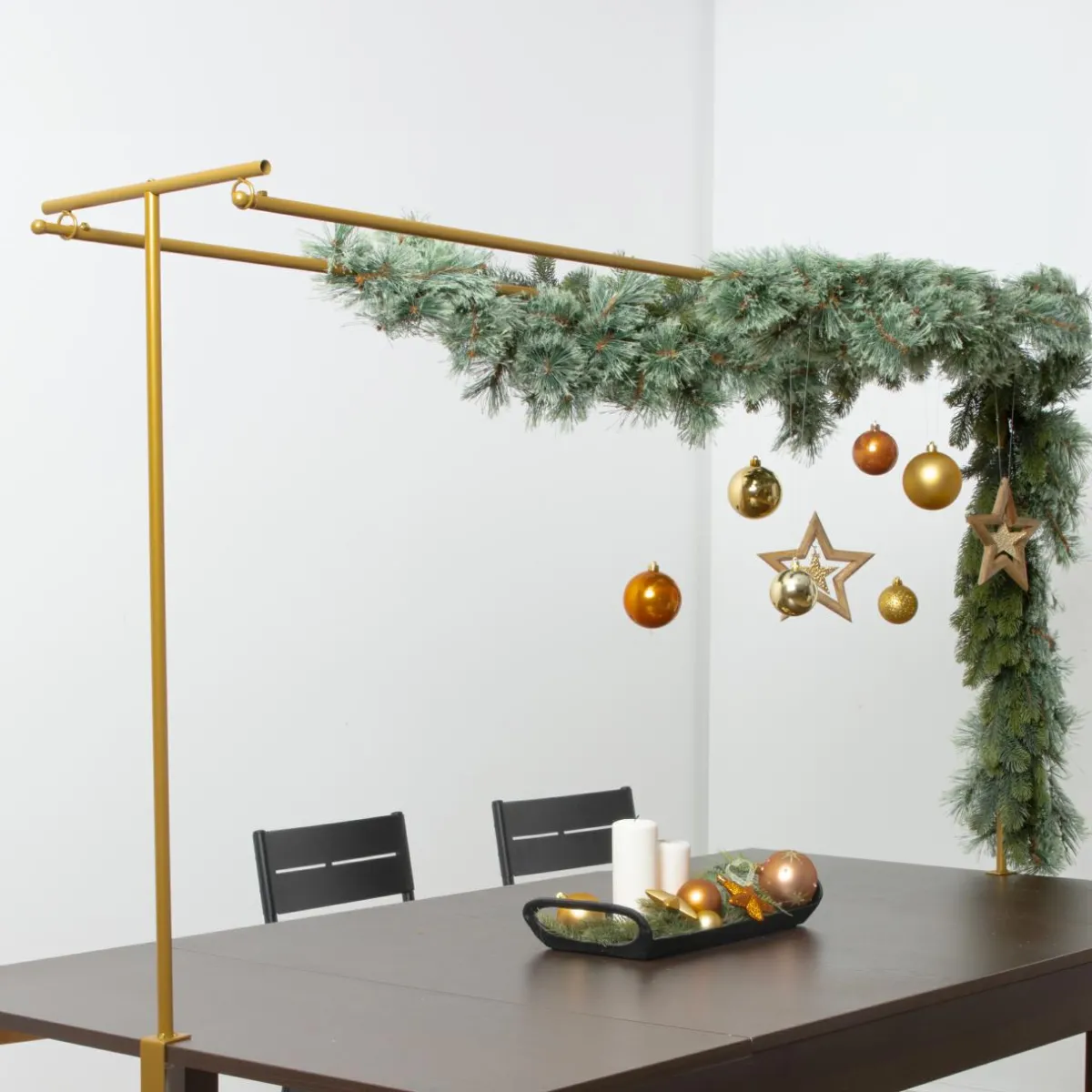 KOOPMAN Barre de table réglable double (L142 à 240 cm) pour Décation Or Discount